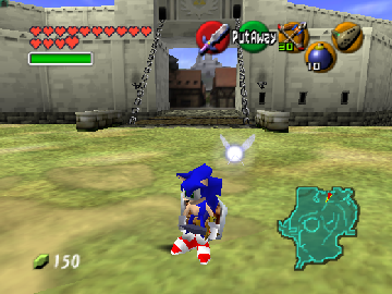 Sonic in Ocarina of Time background